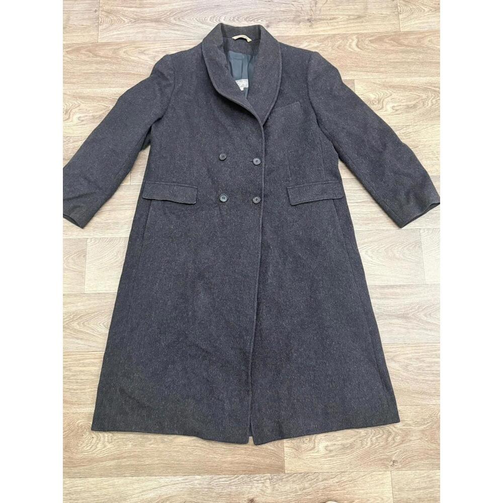Vintage Pure New Wool Trench Coat Full Length Charcoal Sz 18 Made N Yugoslavia - Picture 1 of 13
